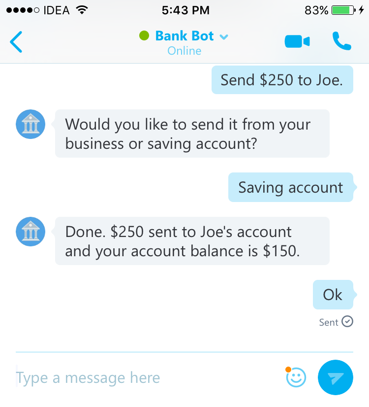 banking bot money transfer